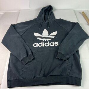 Adidas Sweatshirt Adult Extra Large Black & White Faded Trefoil Pullover Hoodie